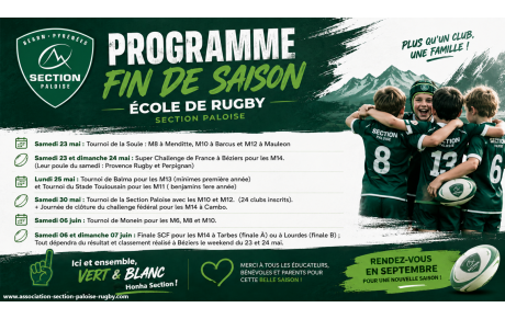 Programme EdR fin de saison